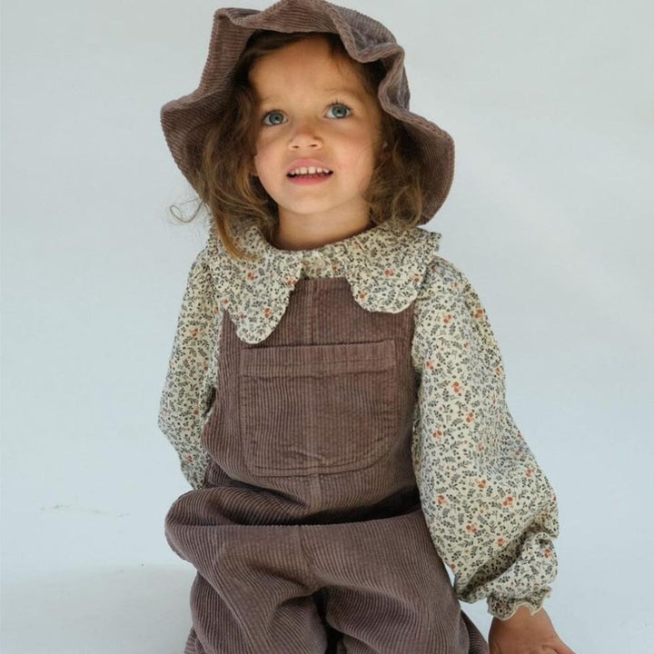 Organic Corduroy Kids Overalls - Garnet