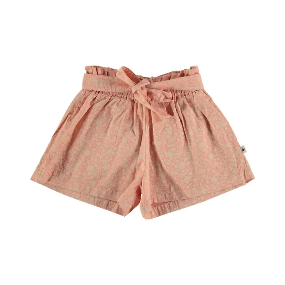 Organic Cotton Floral Shorts - Peach