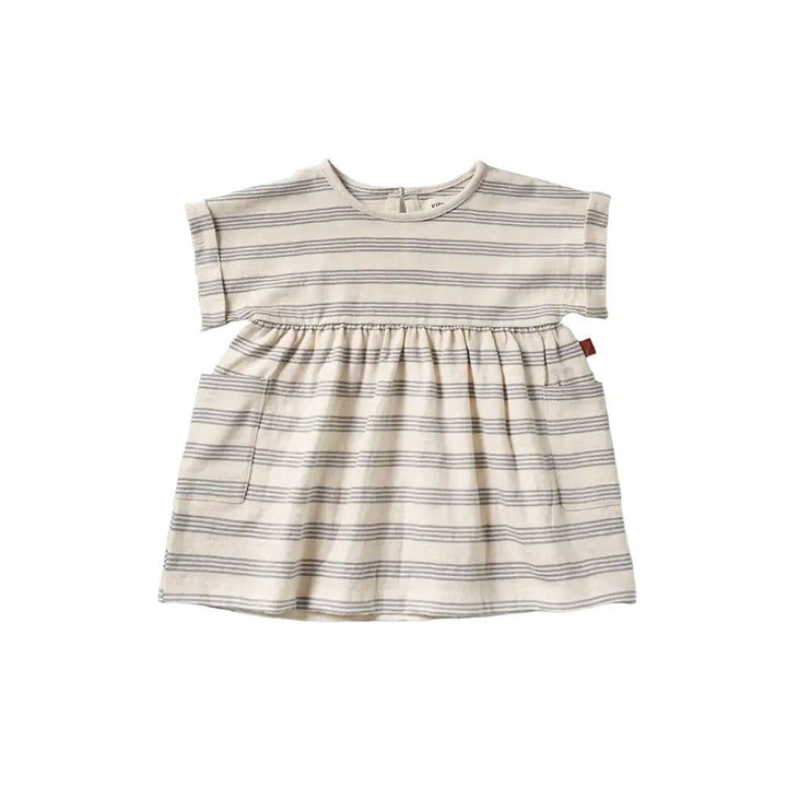 Organic Dress - Mist Stripe Dresses + Skirts Kid Wild 