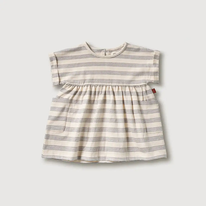 Organic Dress -  Mist Stripe