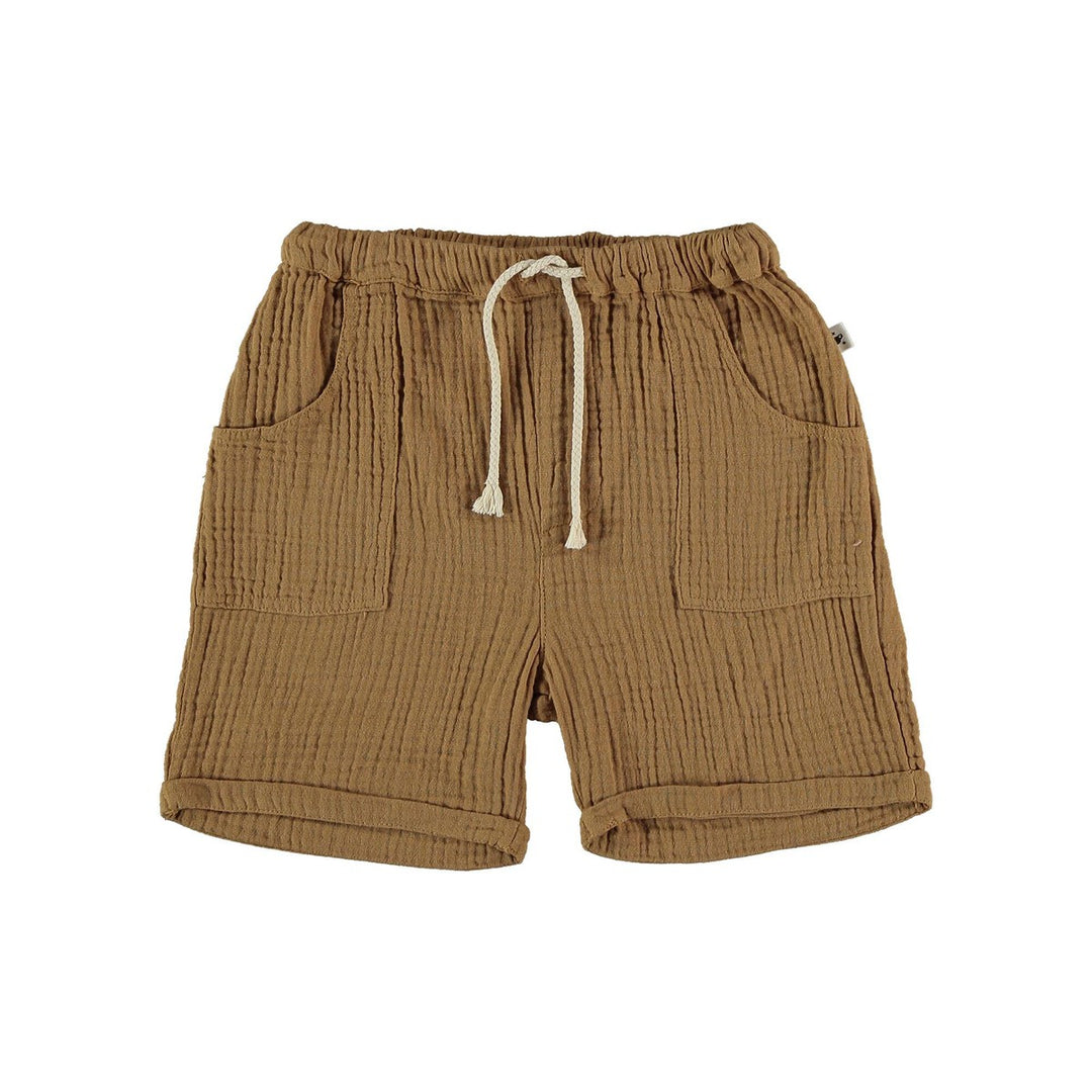 Organic Gauze Bermuda Shorts - Peanut Shorts My Little Cozmo 