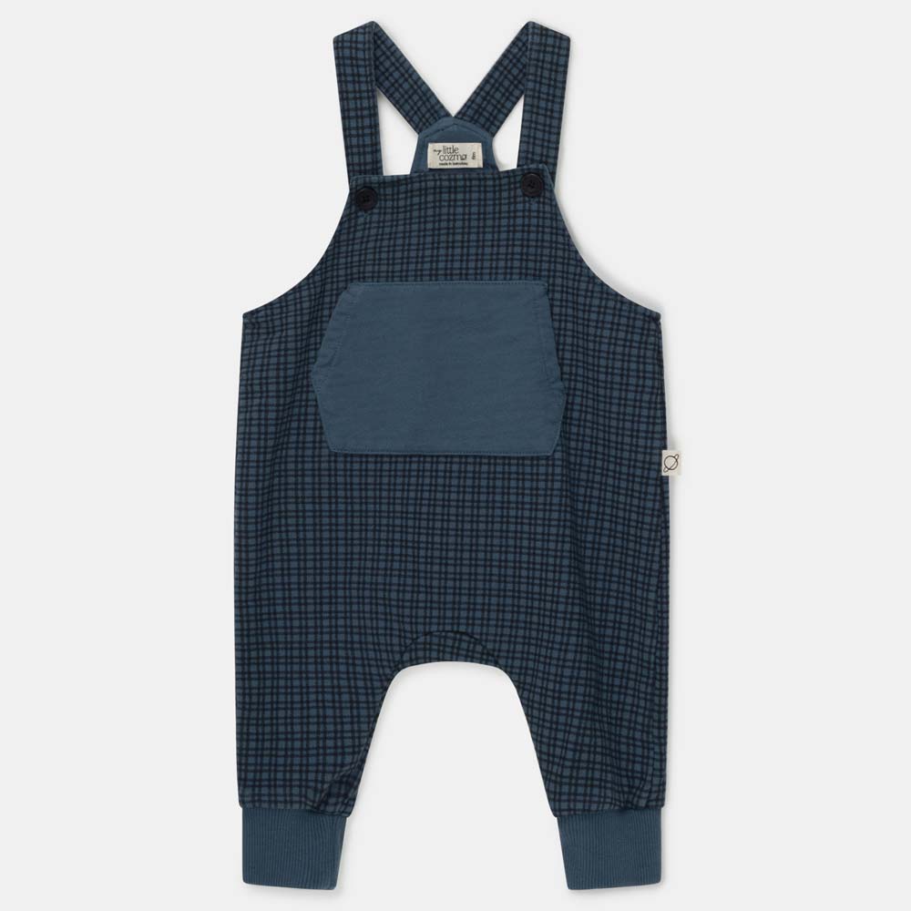 Organic Gingham Baby Overalls - Blue