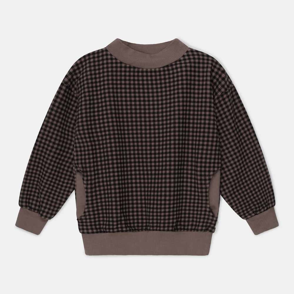 Organic Kids Plaid Sweatshirt - Taupe Sweatshirts My Little Cozmo 