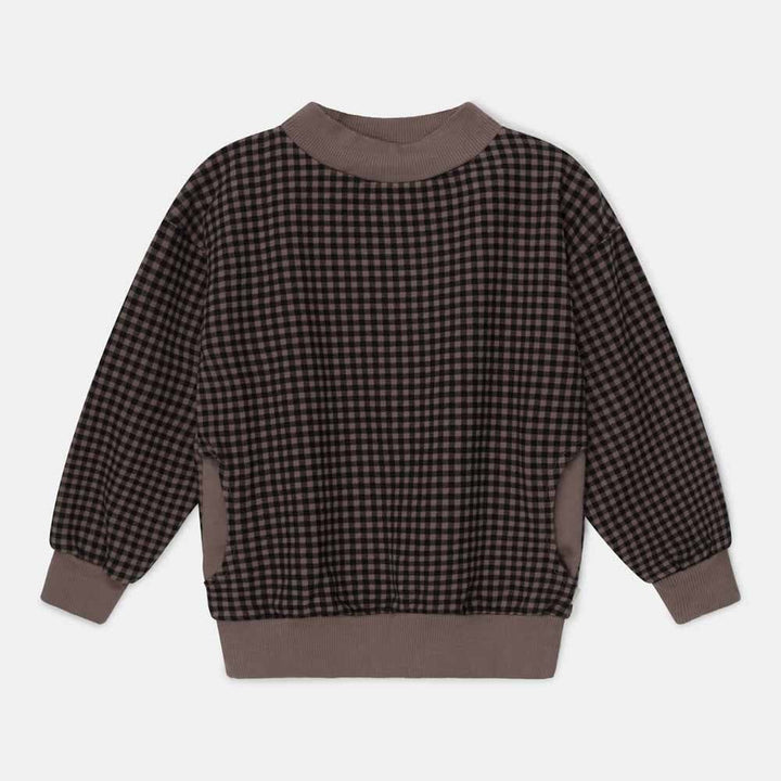 Organic Kids Plaid Sweatshirt - Taupe Sweatshirts My Little Cozmo 