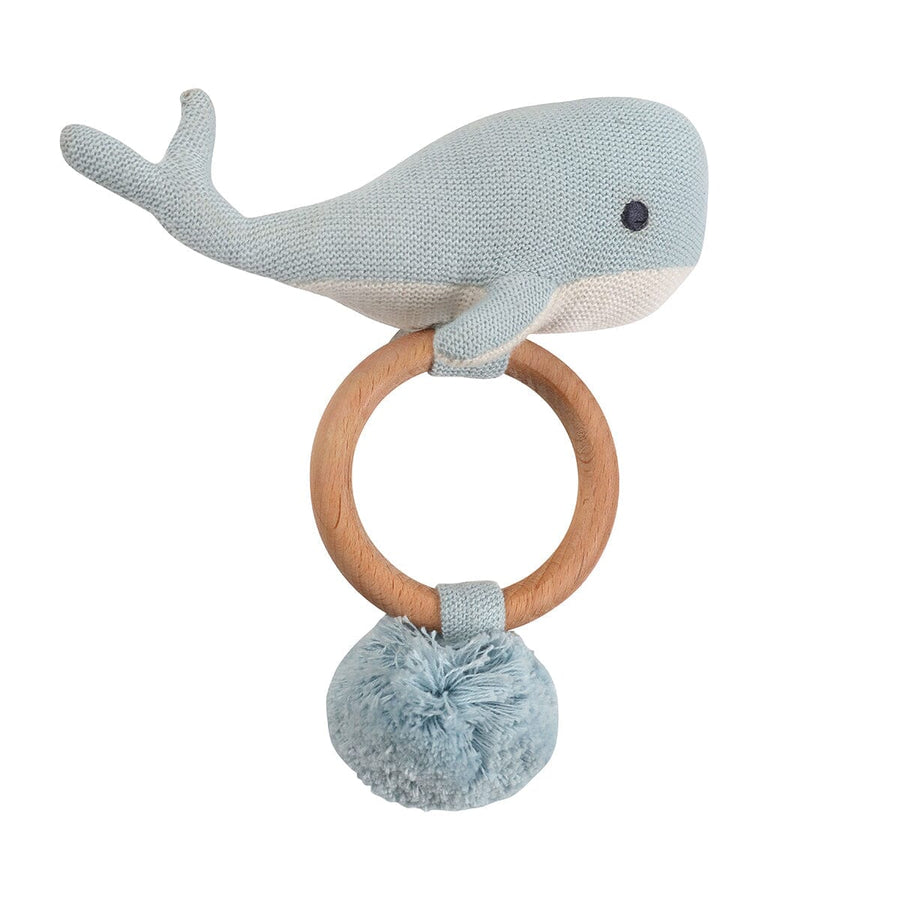 Organic Knit Whale Rattle - Blue Rattles Sammy + Nat 