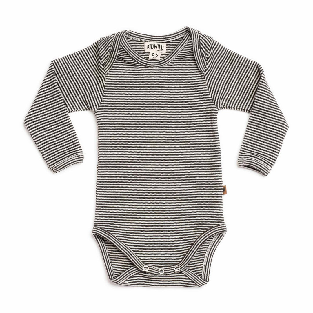 Organic Long Sleeve Bodysuit - Stripe Bodysuits + Onesies Kid Wild 