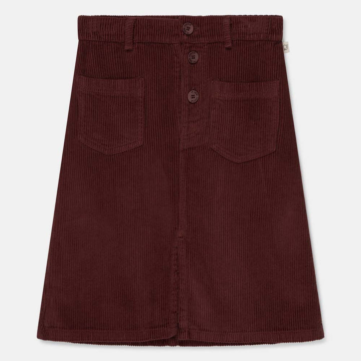 Organic Midi Corduroy Girls Skirt - Garnet