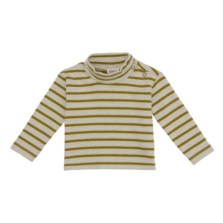 Organic Mock Neck Top - Bronze Stripe Mock Necks Kid Wild 