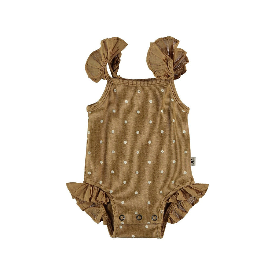 Organic Ribbed Dotted Bodysuit - Peanut Bodysuits + Onesies My Little Cozmo 