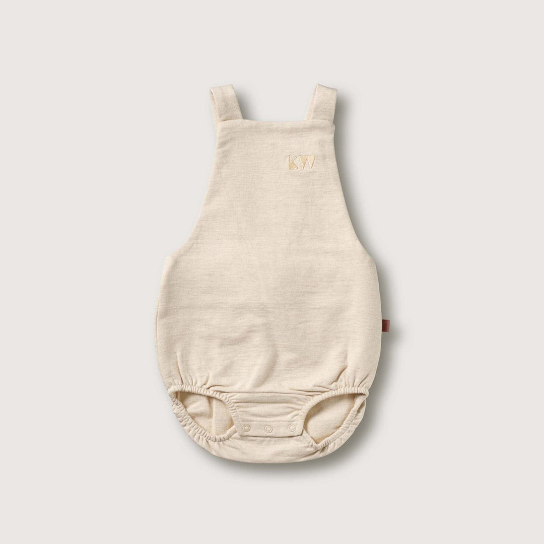 Organic Strap Romper - Oatmeal Melange One Pieces Kid Wild 