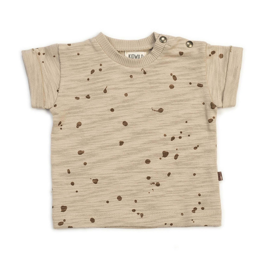 Organic Tee - Splatter AOP Wheat