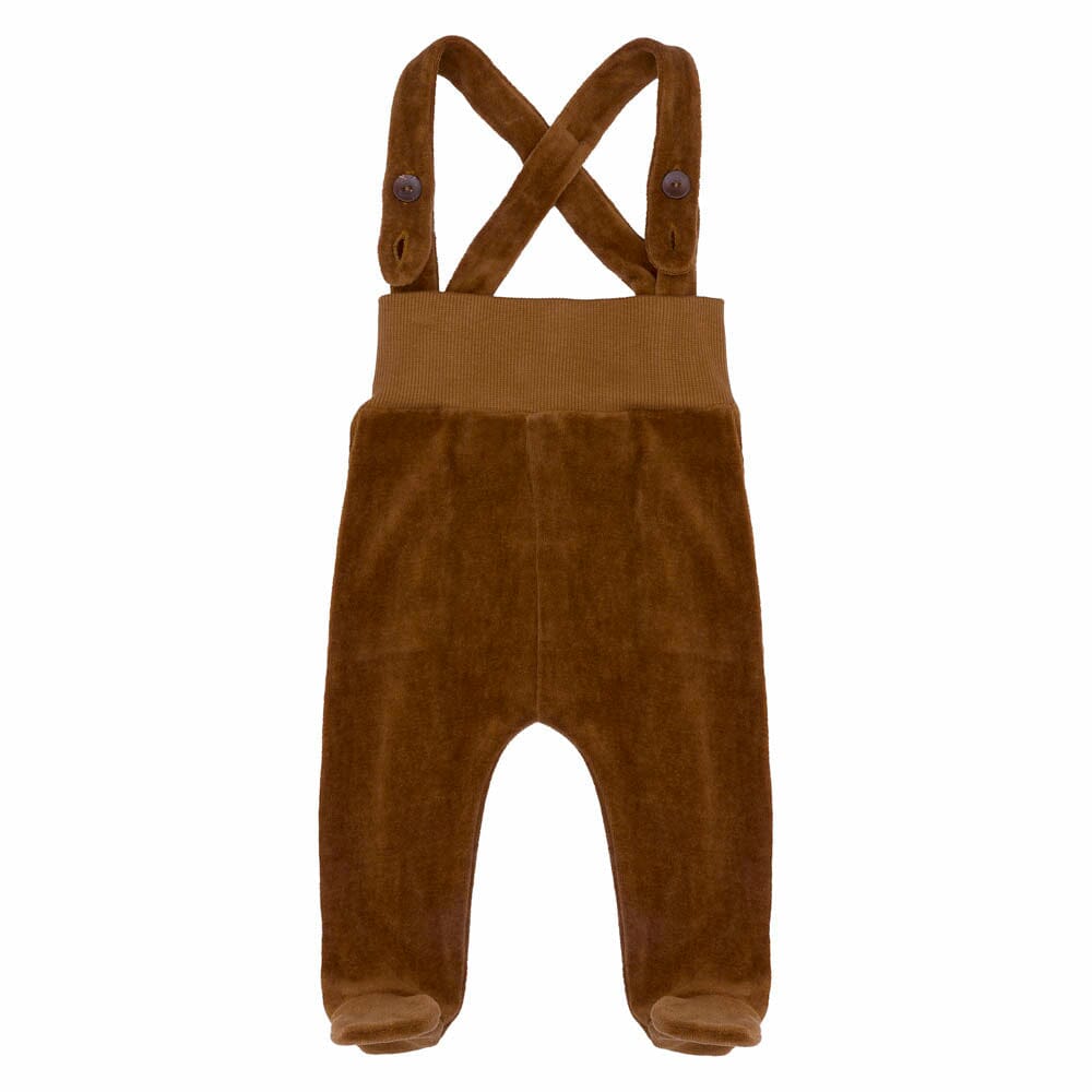 Organic Velour Footed Dungarees - Toffee Pants Kid Wild 