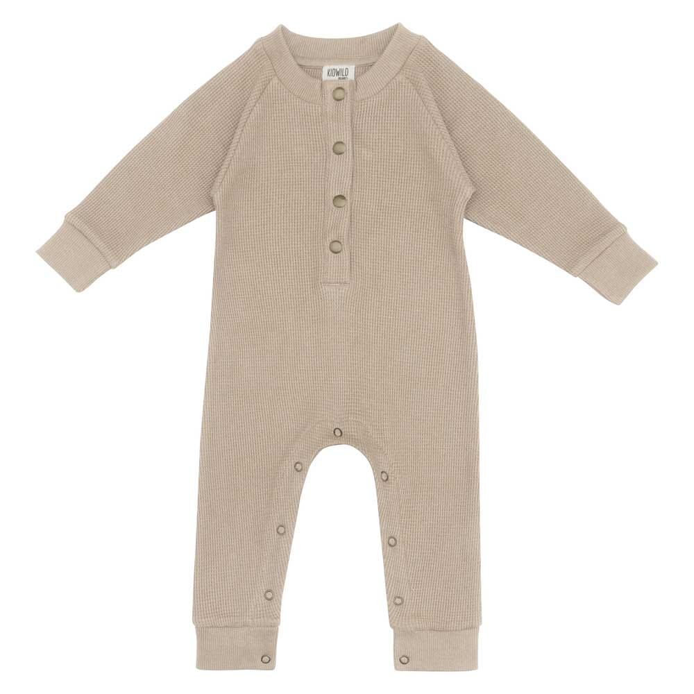 Organic Waffle Playsuit - Almond One Pieces Kid Wild 