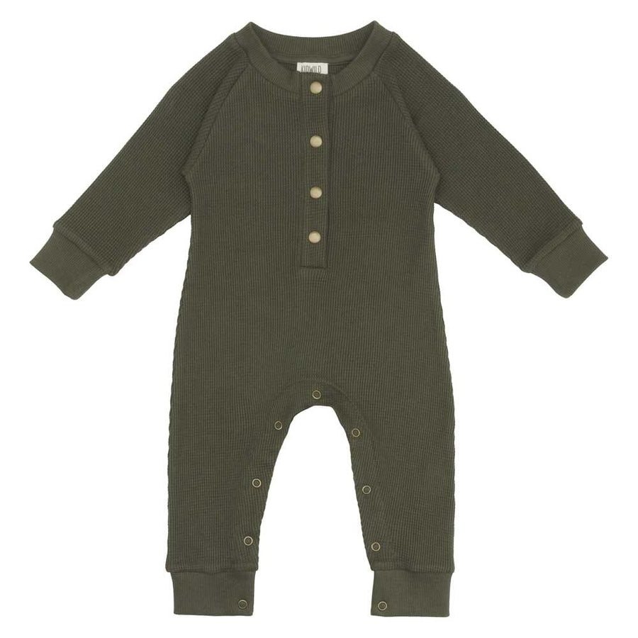 Organic Waffle Playsuit - Forest One Pieces Kid Wild 