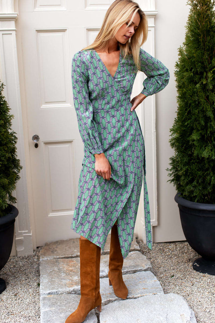 Bishop Sleeve Dress - Twin Chain Kashmir