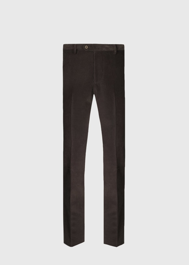 Suede Trimmed Corduroy Trouser - Chocolate