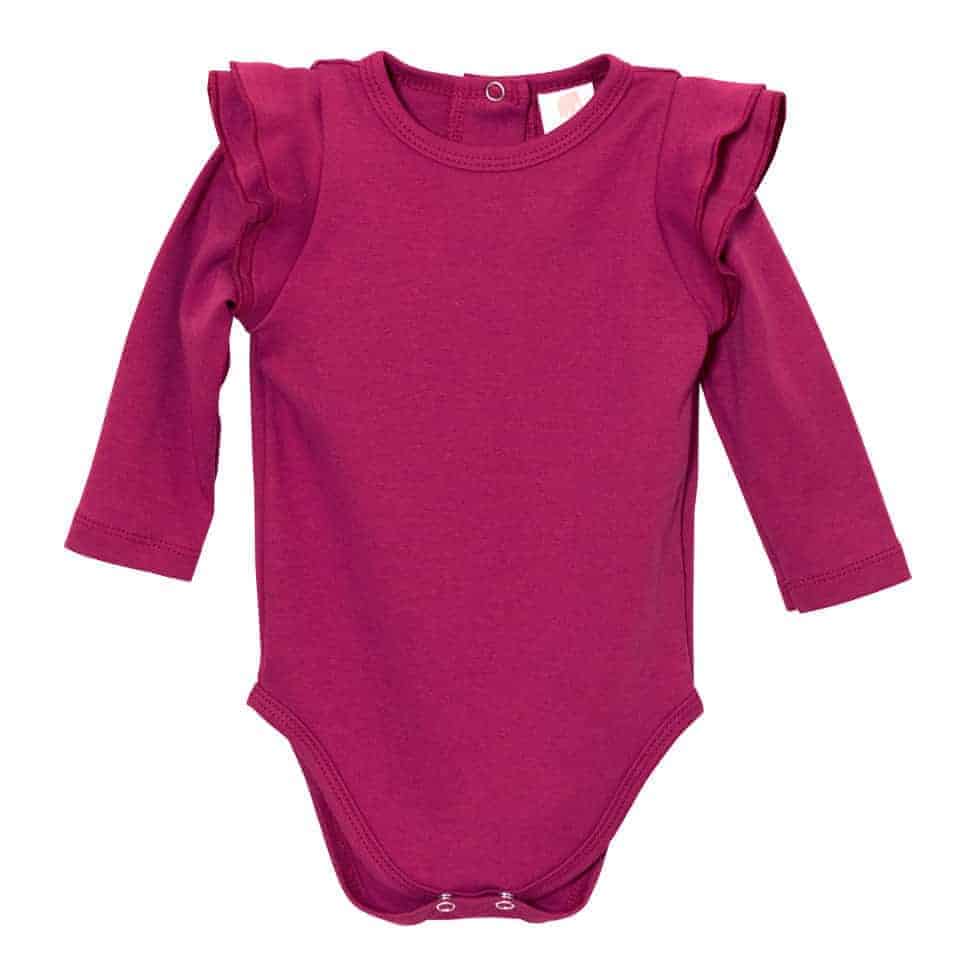 Flutter Long Sleeve Bodysuit - Berry