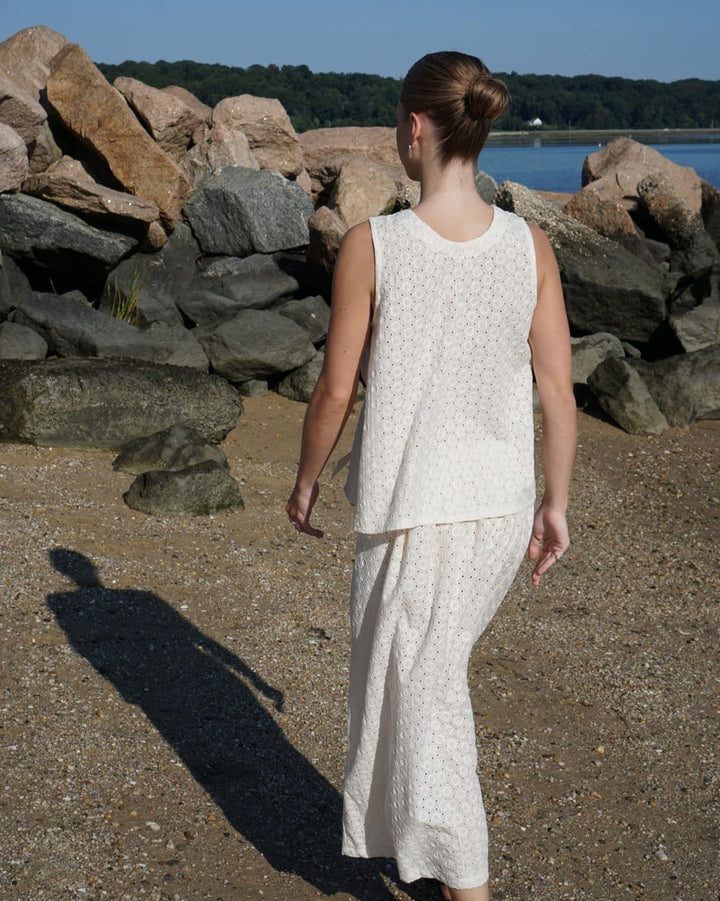 Reversible Uma Blouse In Embroidered Voile - Ivory