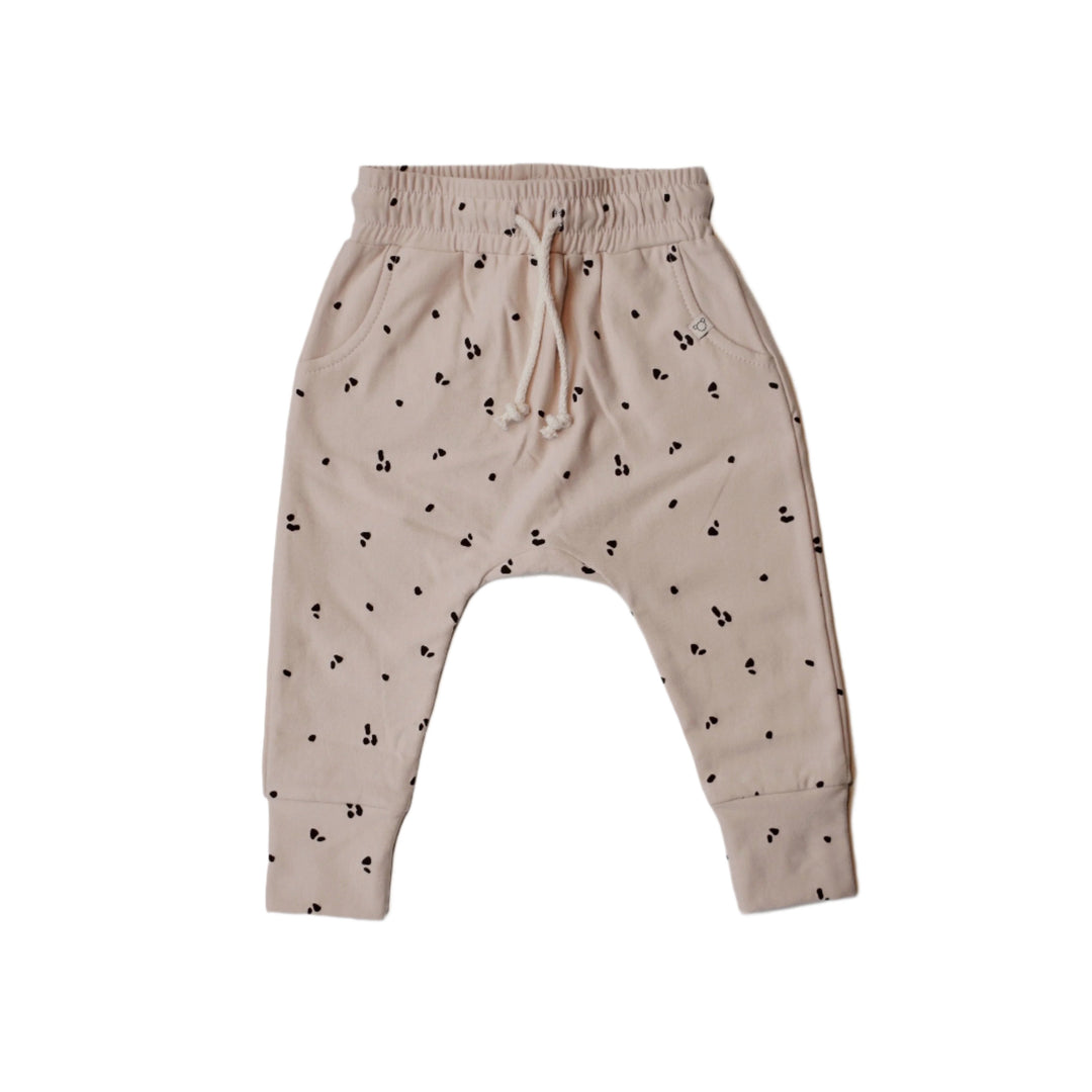 Spot Print Organic Joggers - Sand