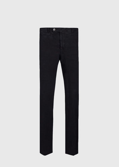 Garment-Dyed Linen Dress Trouser - Black