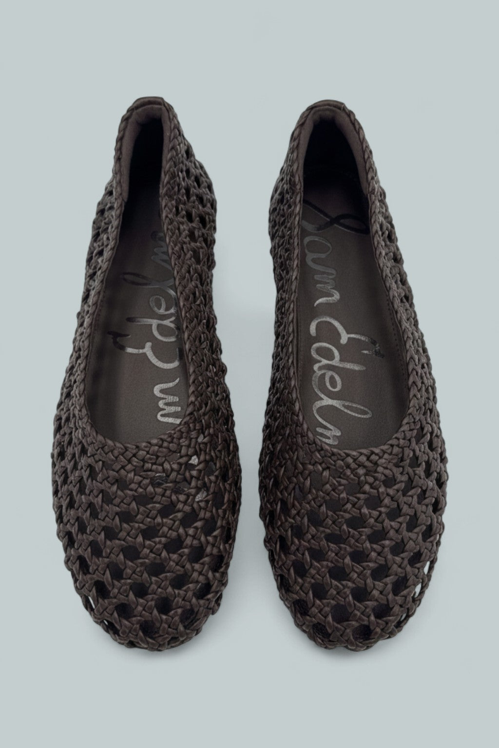Women's Shira Woven Leather Ballet Flats - Dark Brown