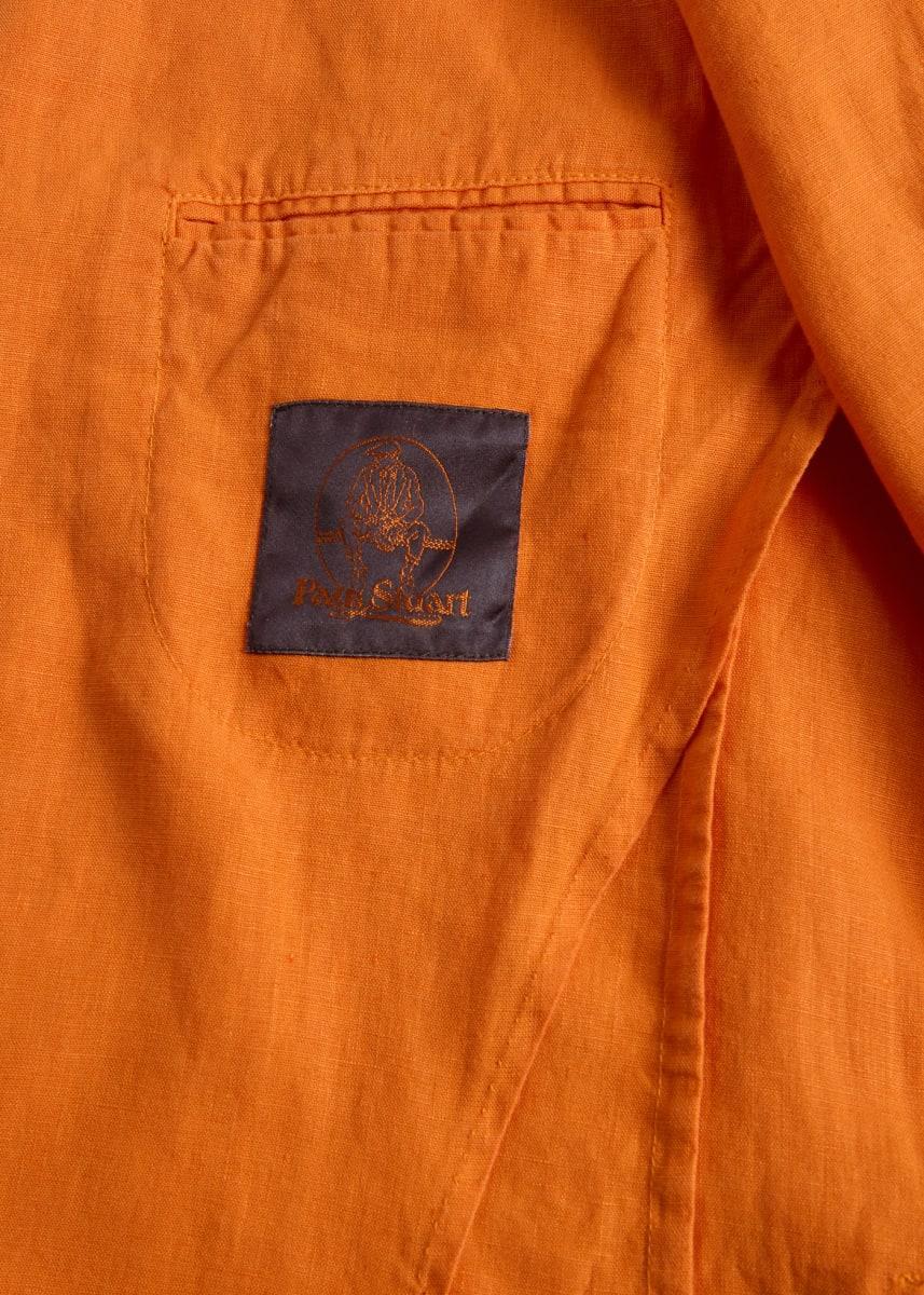 Garment Dyed Linen Jacket - Orange