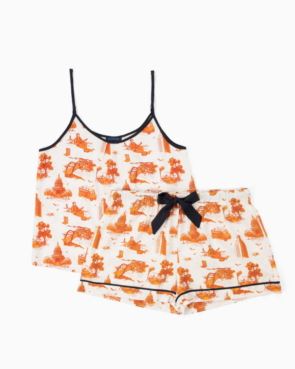 Austin Toile Cami Shorts Set - Burnt Orange