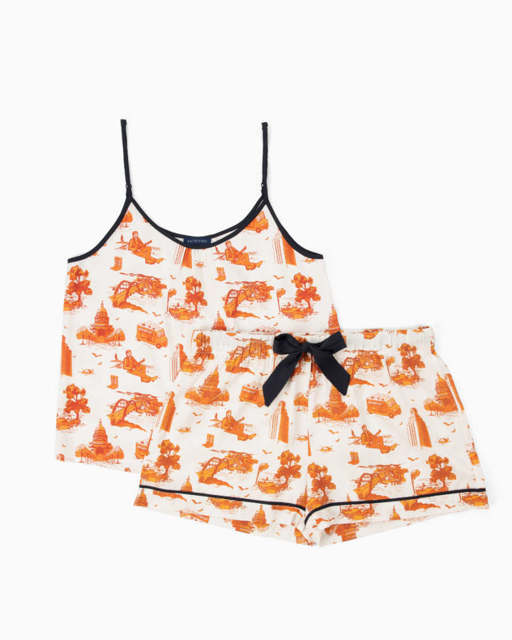 Austin Toile Cami Shorts Set - Burnt Orange
