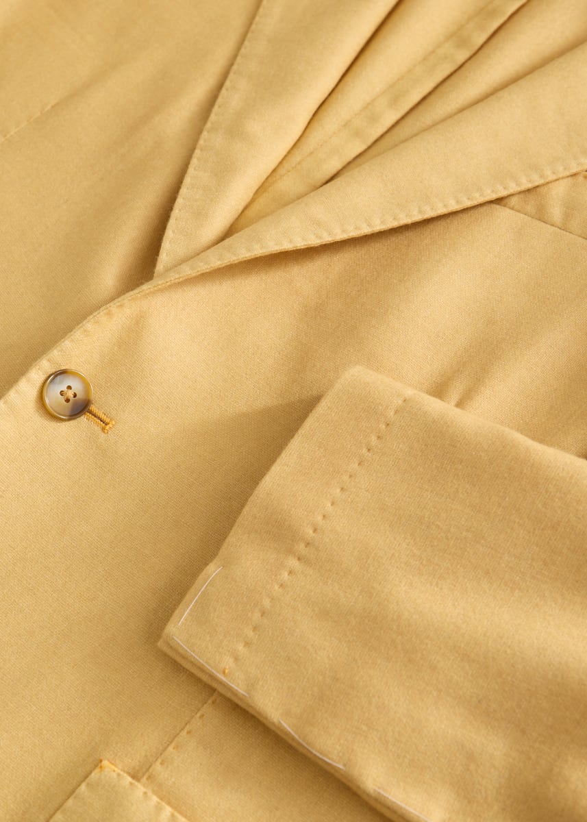 Garment Washed Two Button Jacket - Mustard