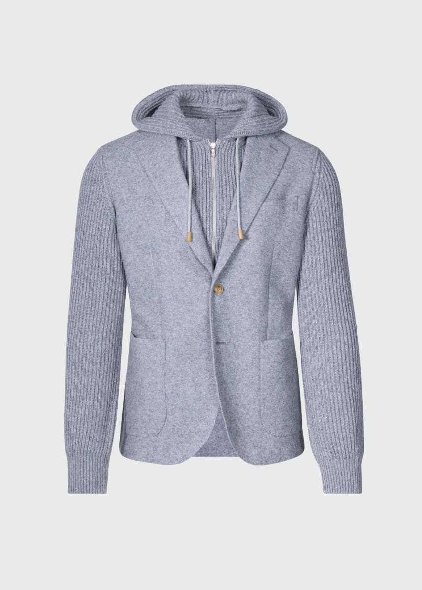 Wool Jersey Blazer - Grey