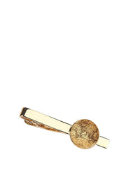 18K Gold World Map Tie Bar