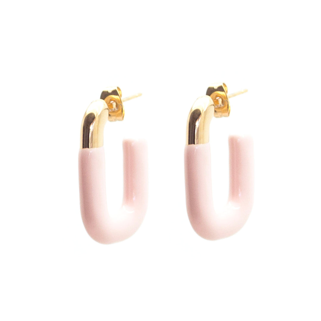 Ella Stud Dangle Earrings - Pink