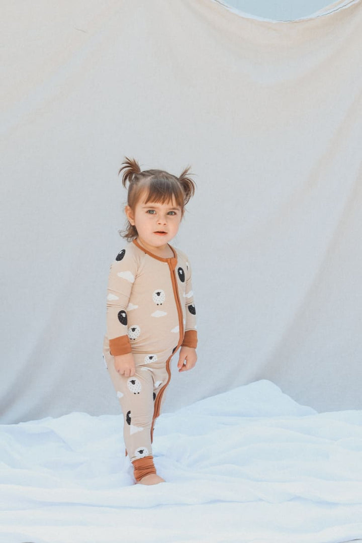 Bamboo Zip Romper - Sheep Dreams