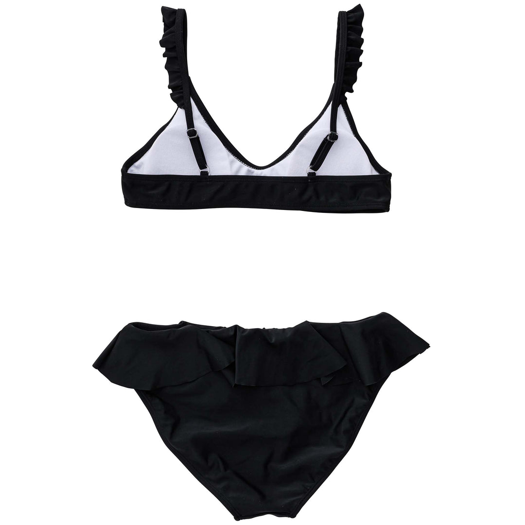 Sustainable Frilled Bikini - Black