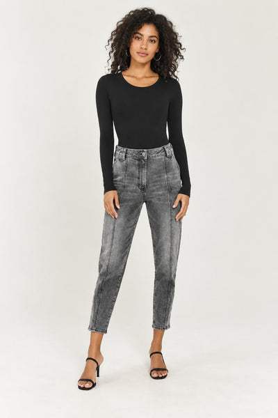 Roxie Snap Denim - Washed Black Denim