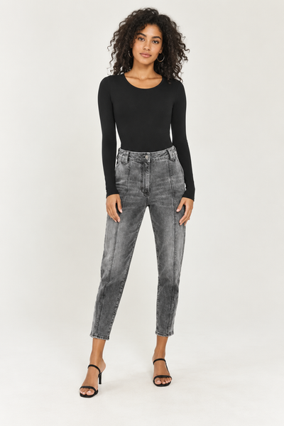 Roxie Snap Denim - Washed Black Denim