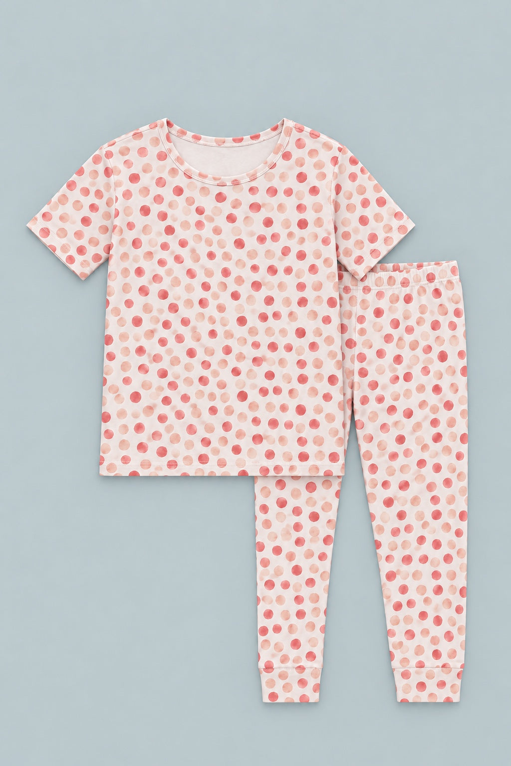 Big Kid Pajama Short Sleeve - Polka Dot Pink