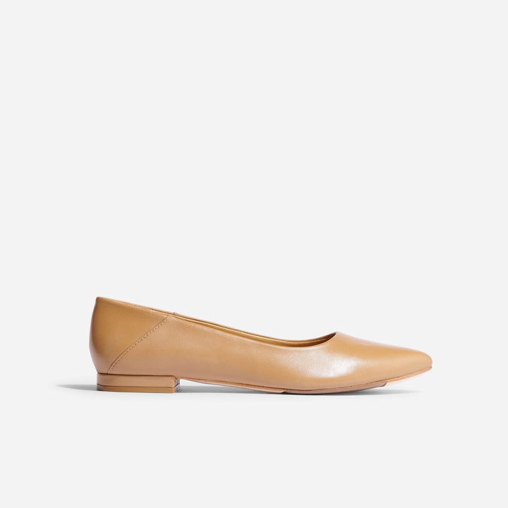 Fina Pointed Toe Flat - Almond