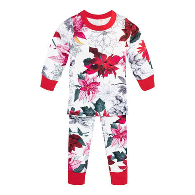 Long John Pajama Set - Poinsettia