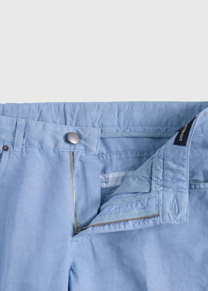 Linen & Cotton Five Pocket Pant - Light Blue