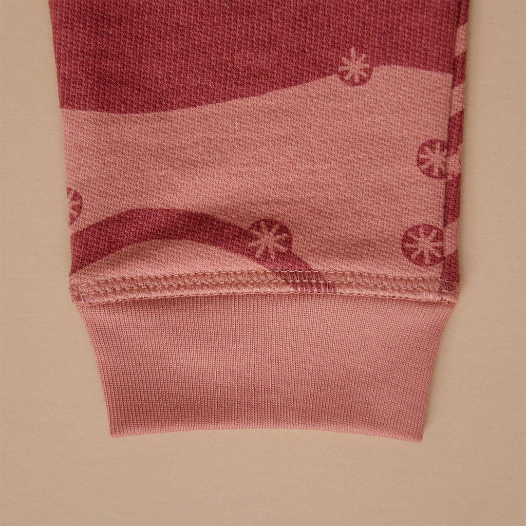 Organic Pima Cotton Sweatpants Snowy Andes - Red