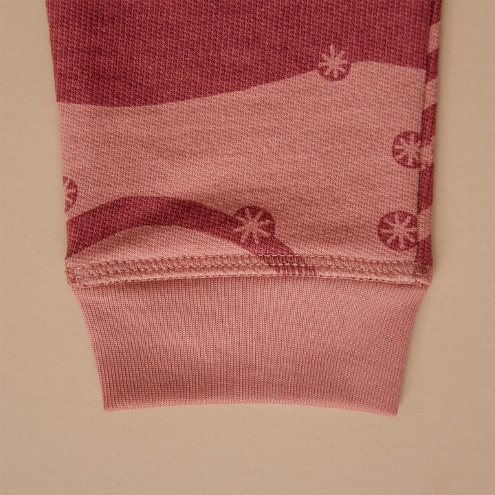 Organic Pima Cotton Sweatpants Snowy Andes - Red