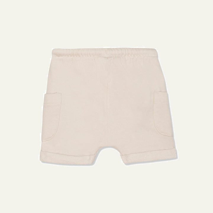 Recycled Cotton Cream Baby Shorts - Natural