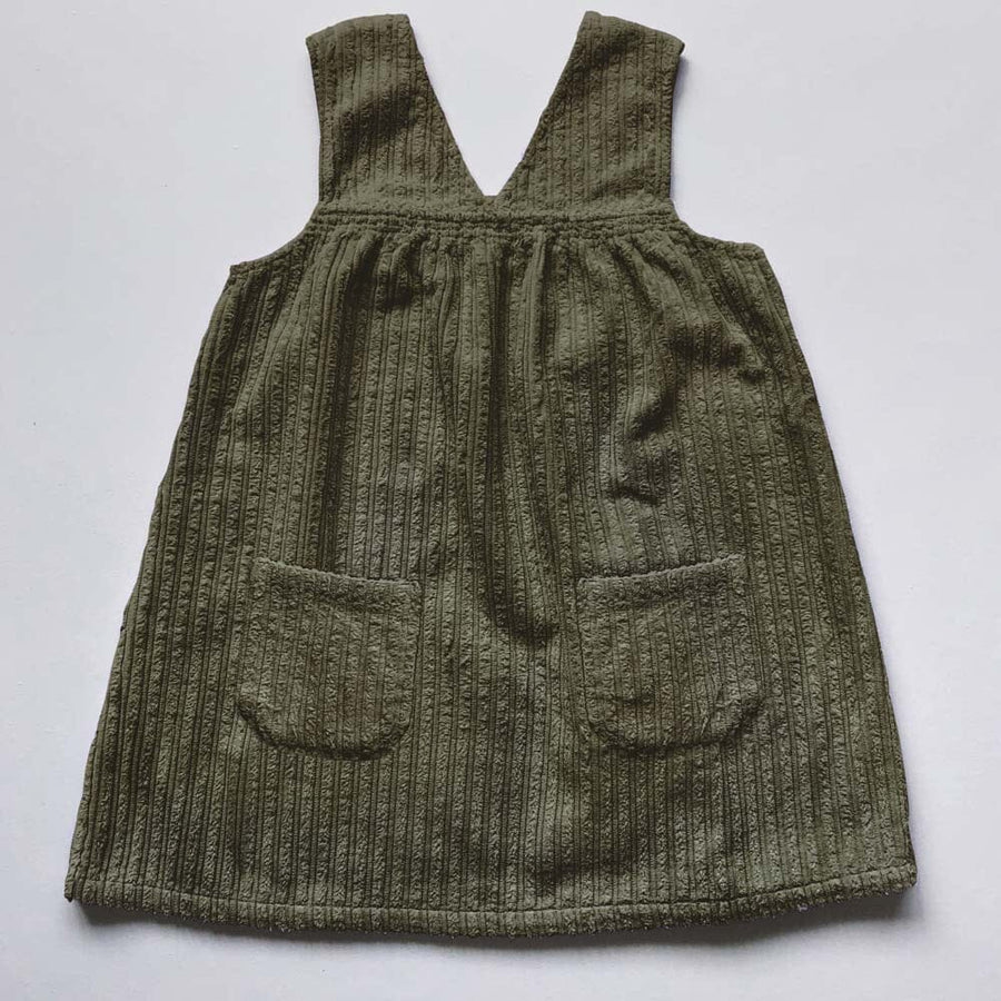 The Vintage Corduroy Overdress - Olive Dresses + Skirts The Simple Folk 