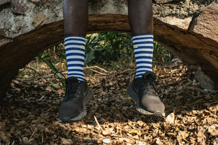 Deep Ocean Striped Socks - Navy