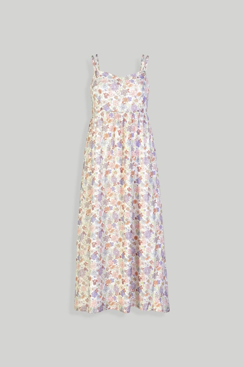 Strappy Gathered Floral Midi Dress - Remixed Wildflowers