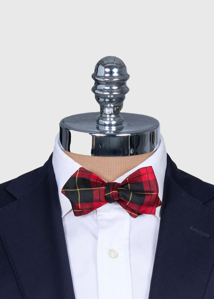 Red and Black Tartan Bow Tie - Red