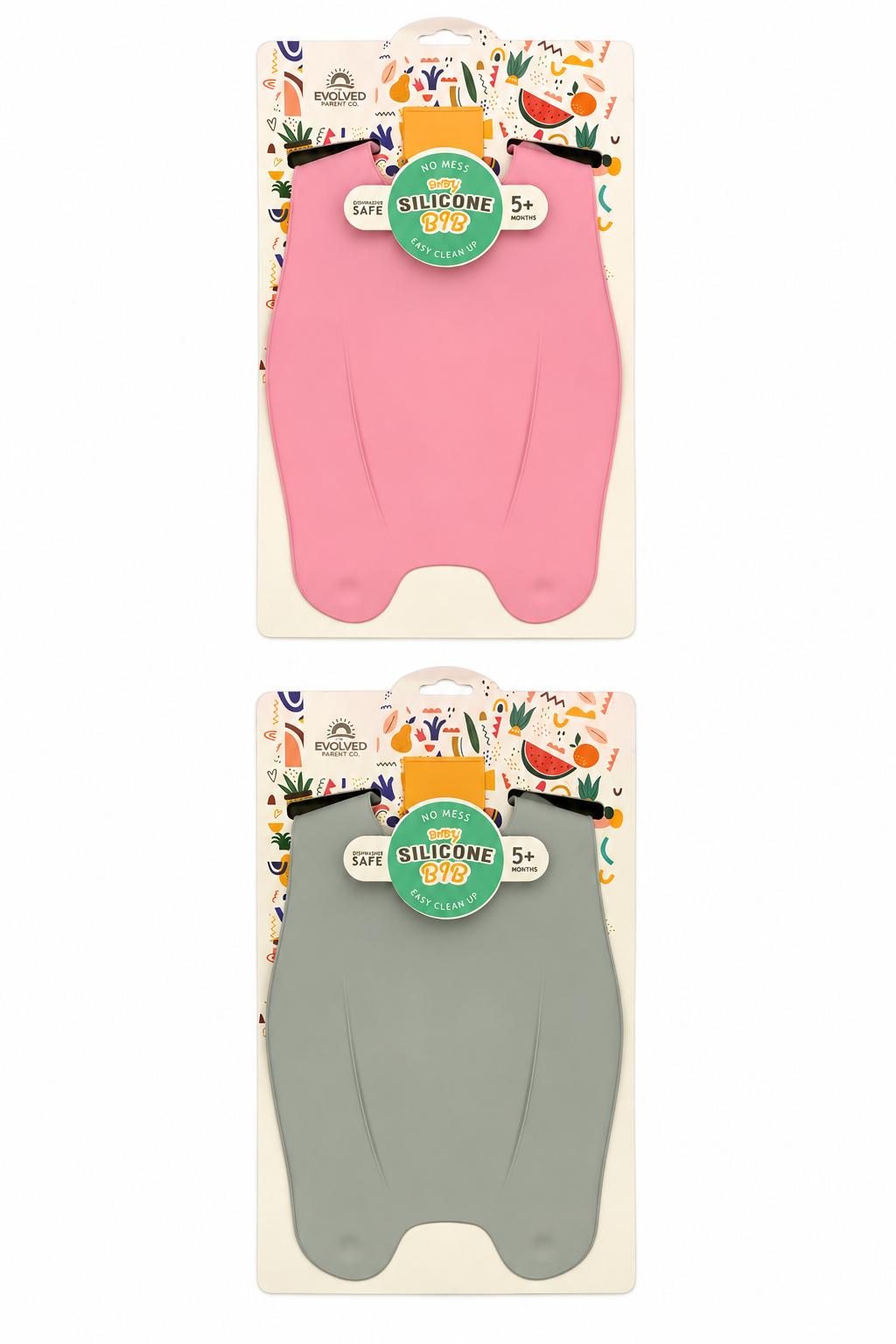 The Evolved Parent Co. Wonder Bib 2-Pack - Sage + Pink
