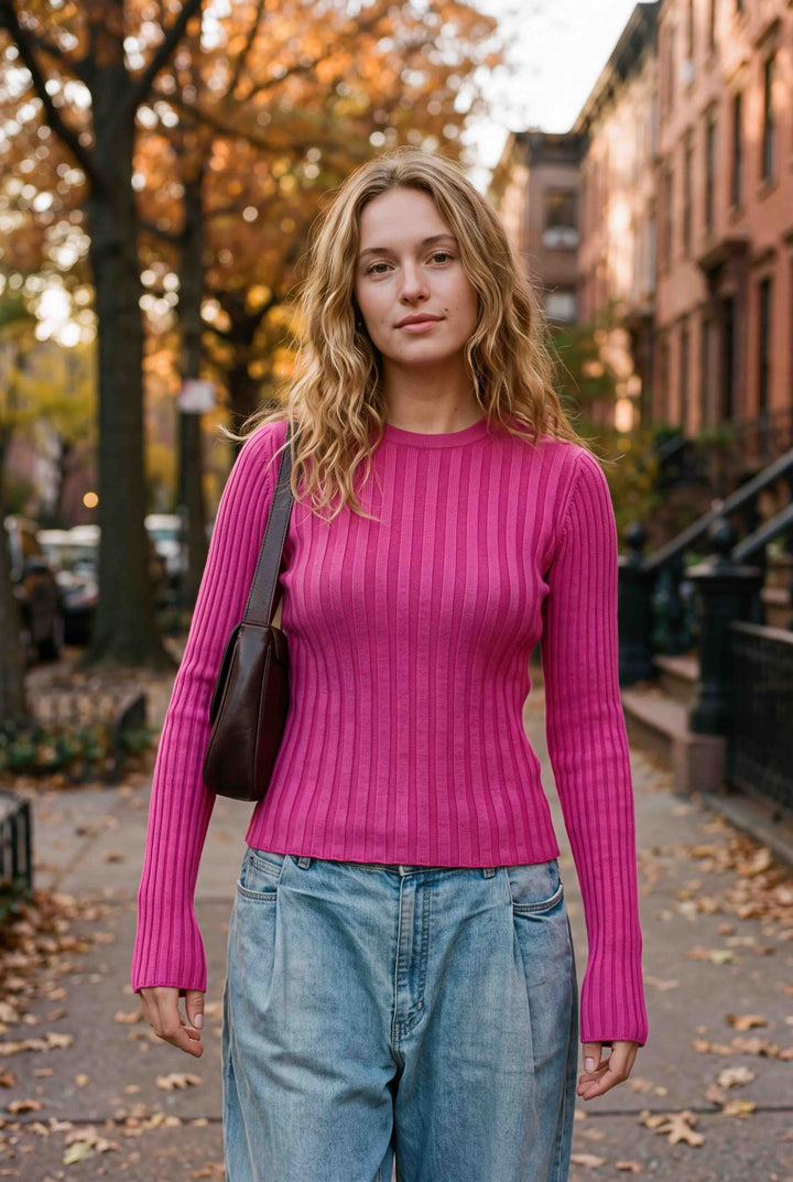 Pania Ribbed Crewneck - Pink