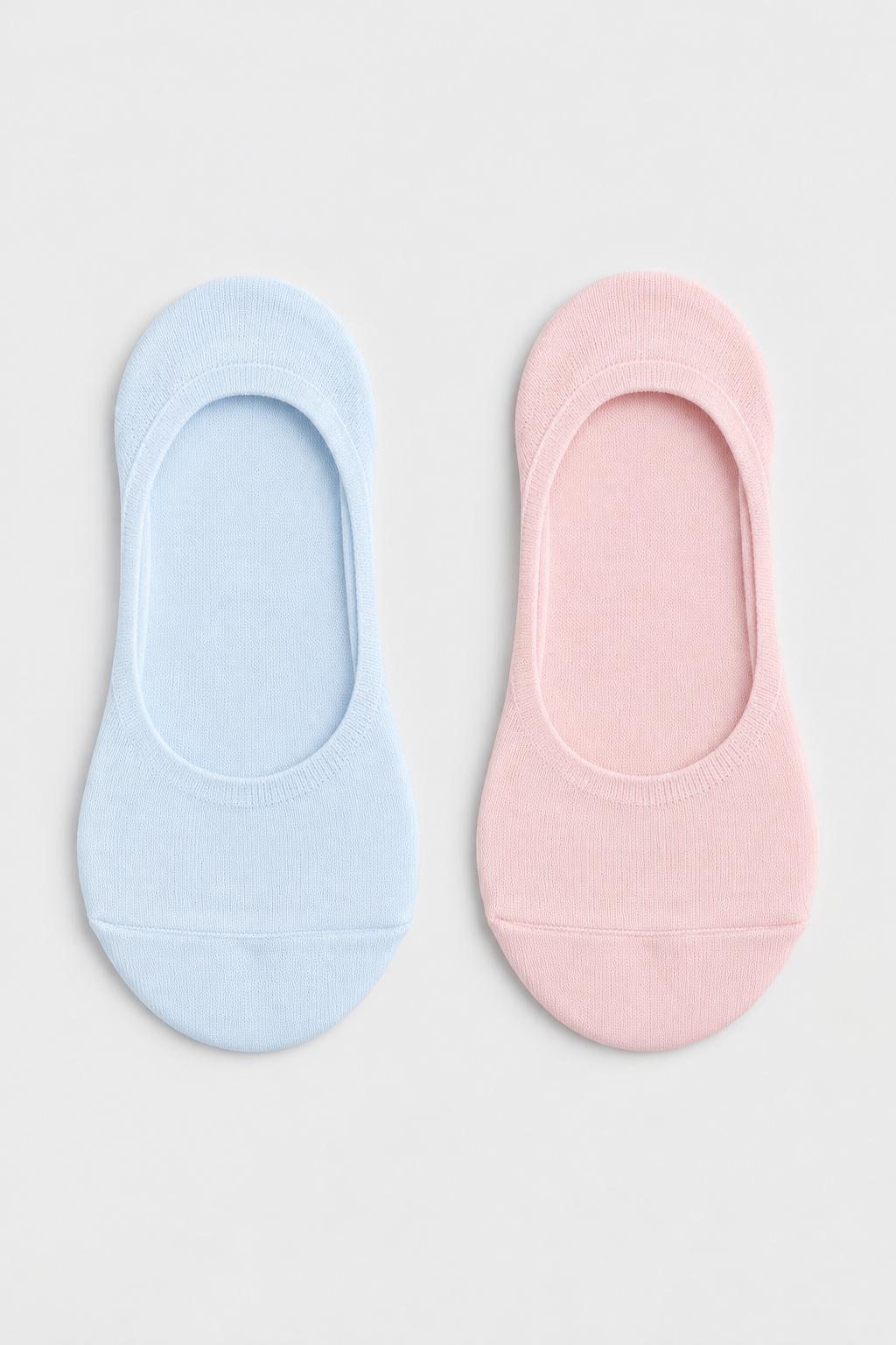 Swedish Stockings Ida Steps Sock 2-Pack - Light Pink + Light Blue